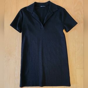 Zara Black Fitted Short Sleeve Dress